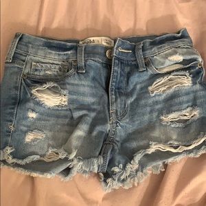 low rise shortie jean shorts